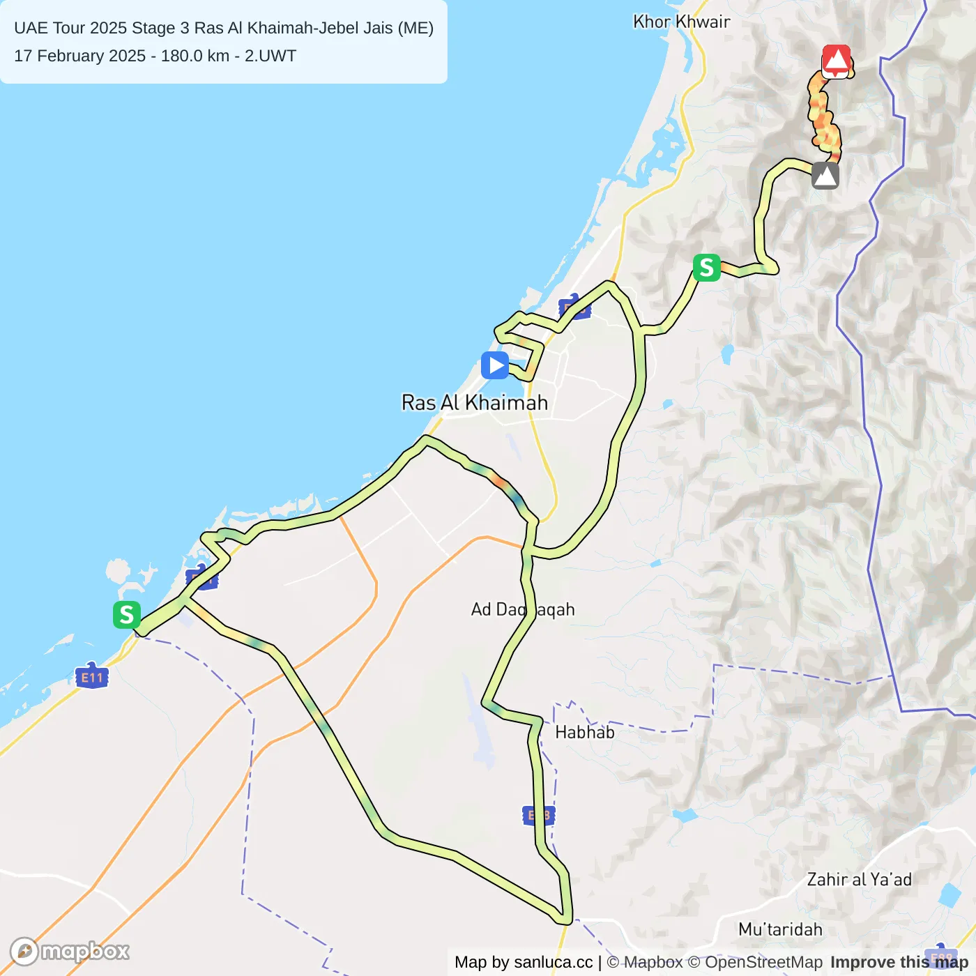 map of the route