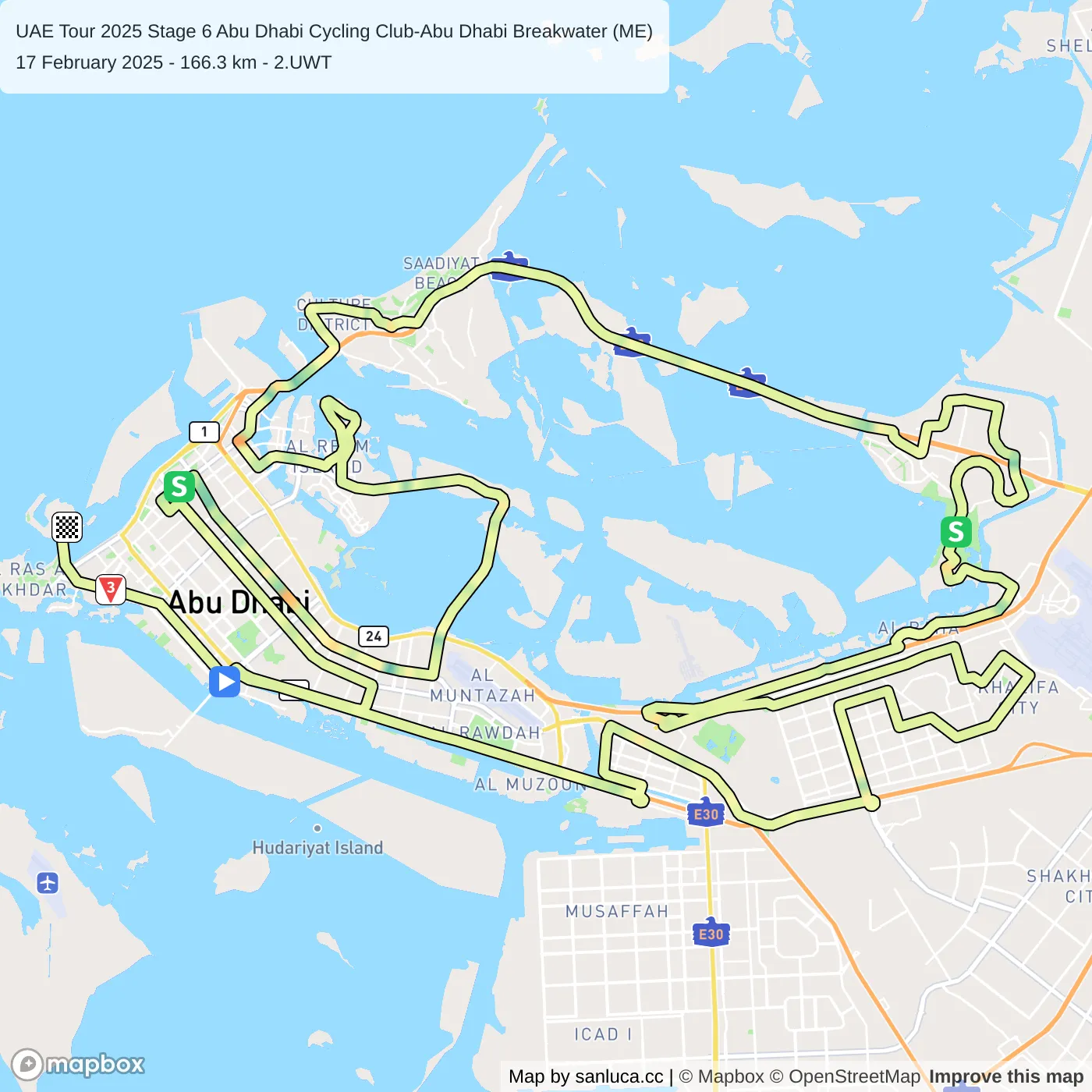 map of the route