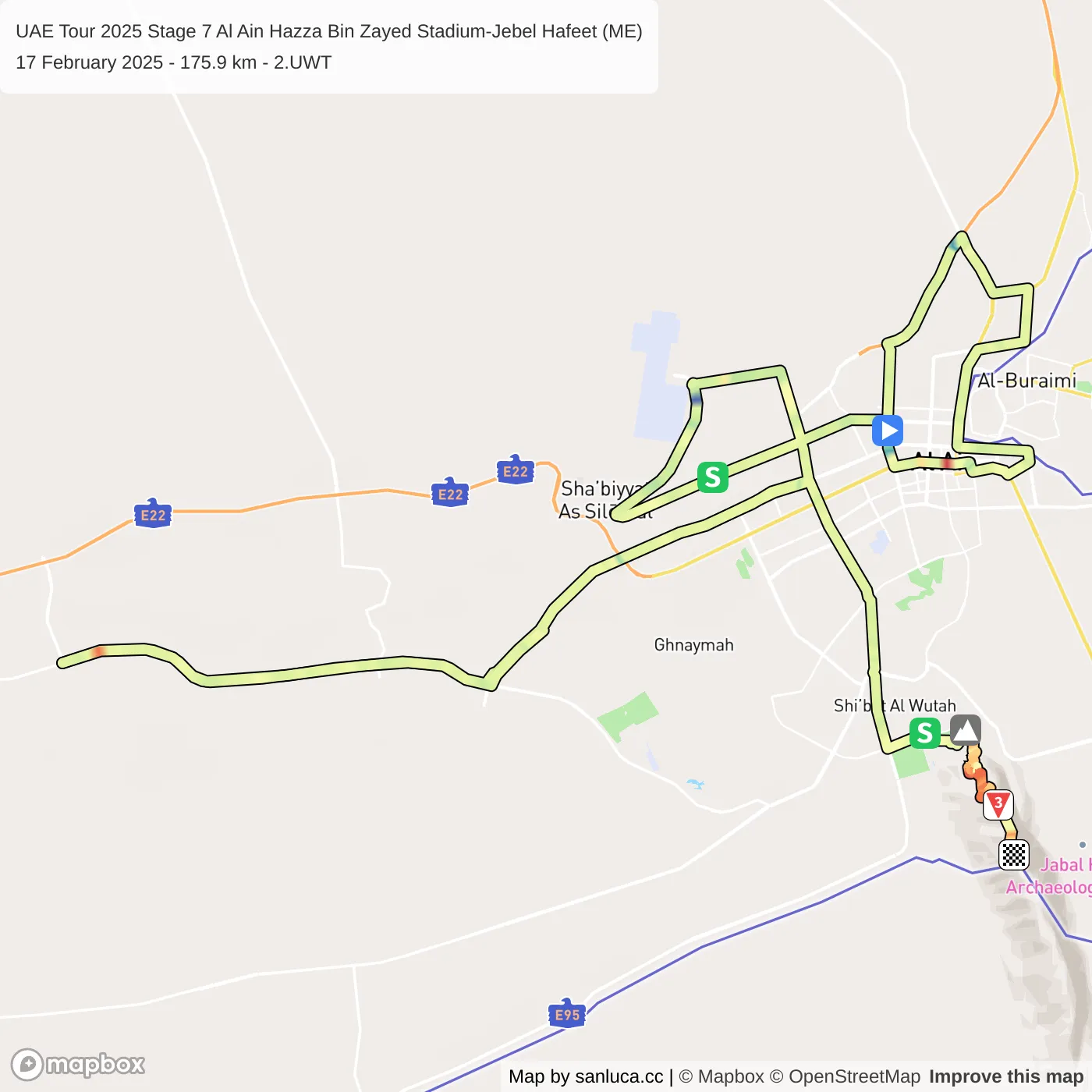 map of the route