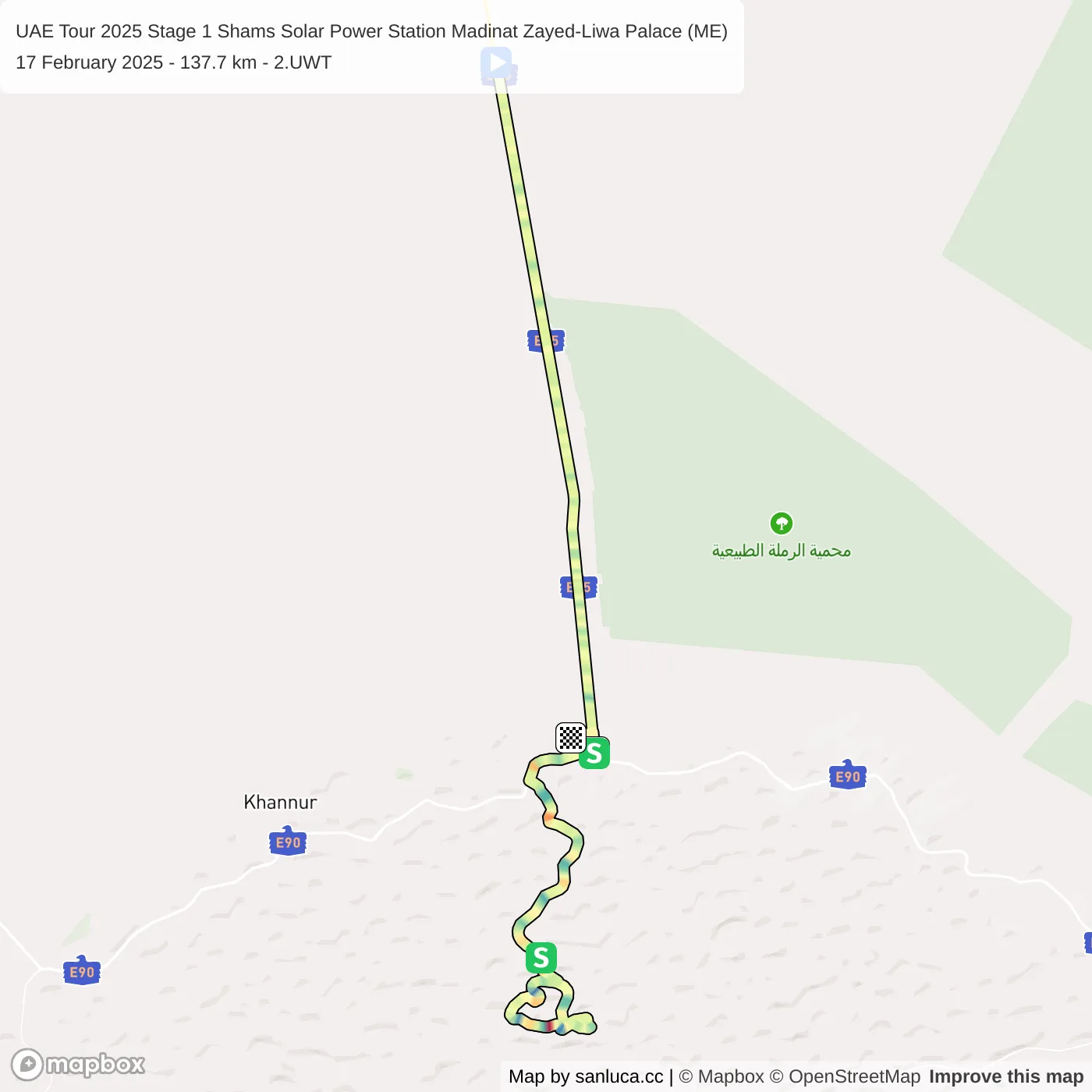 map of the route