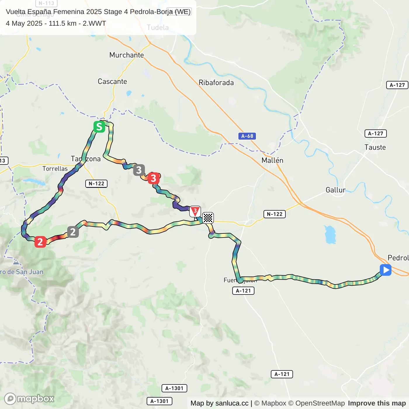 map of the route