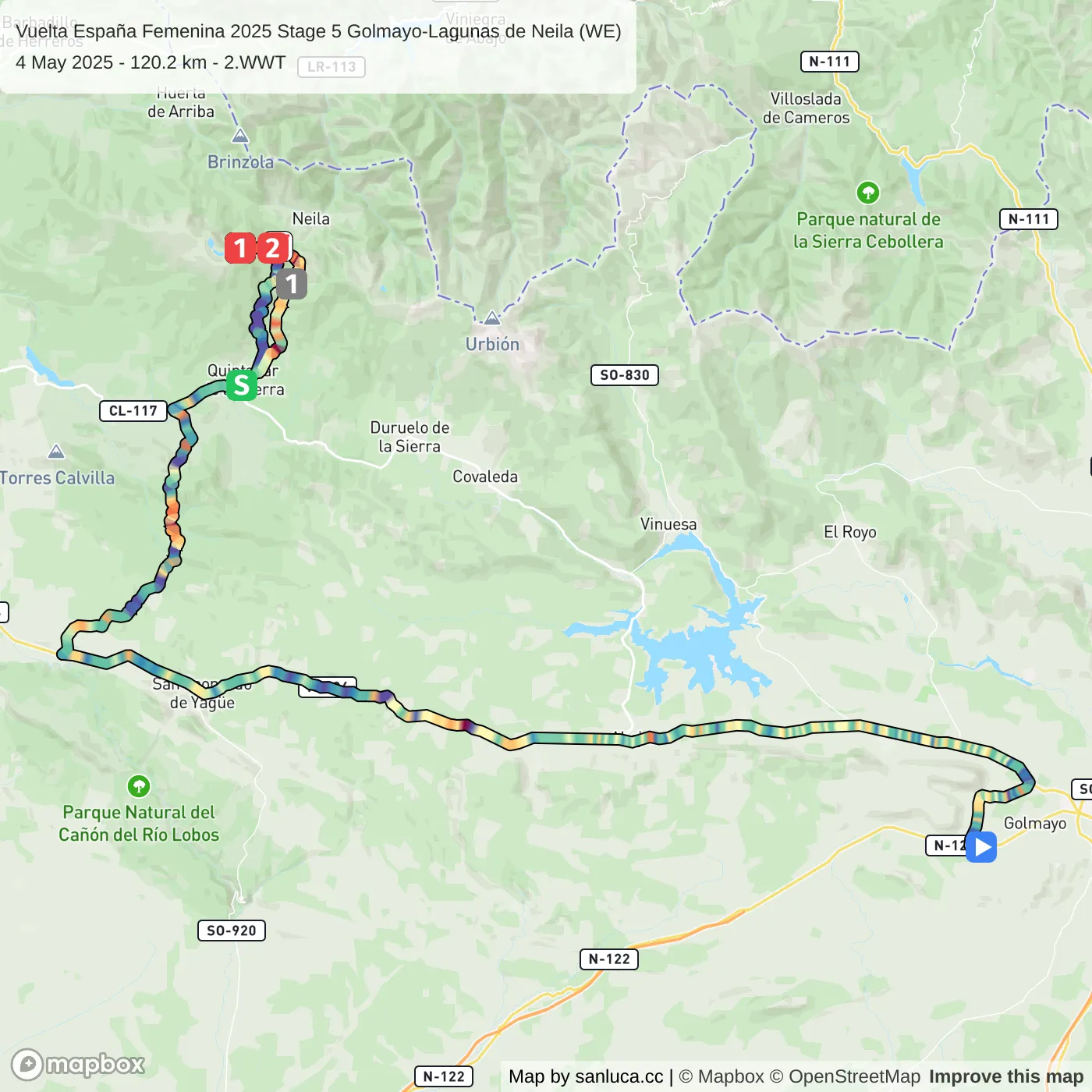 map of the route