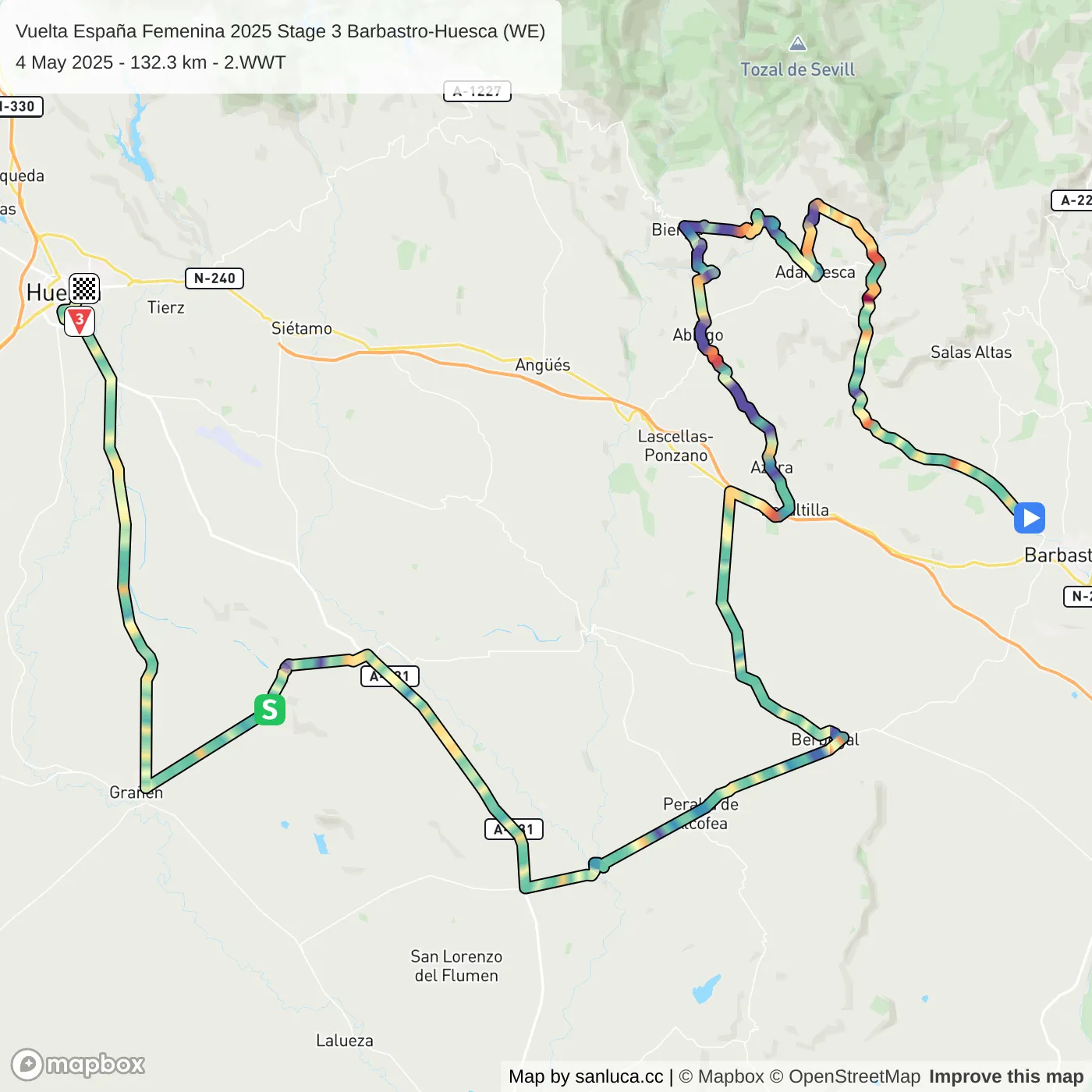 map of the route