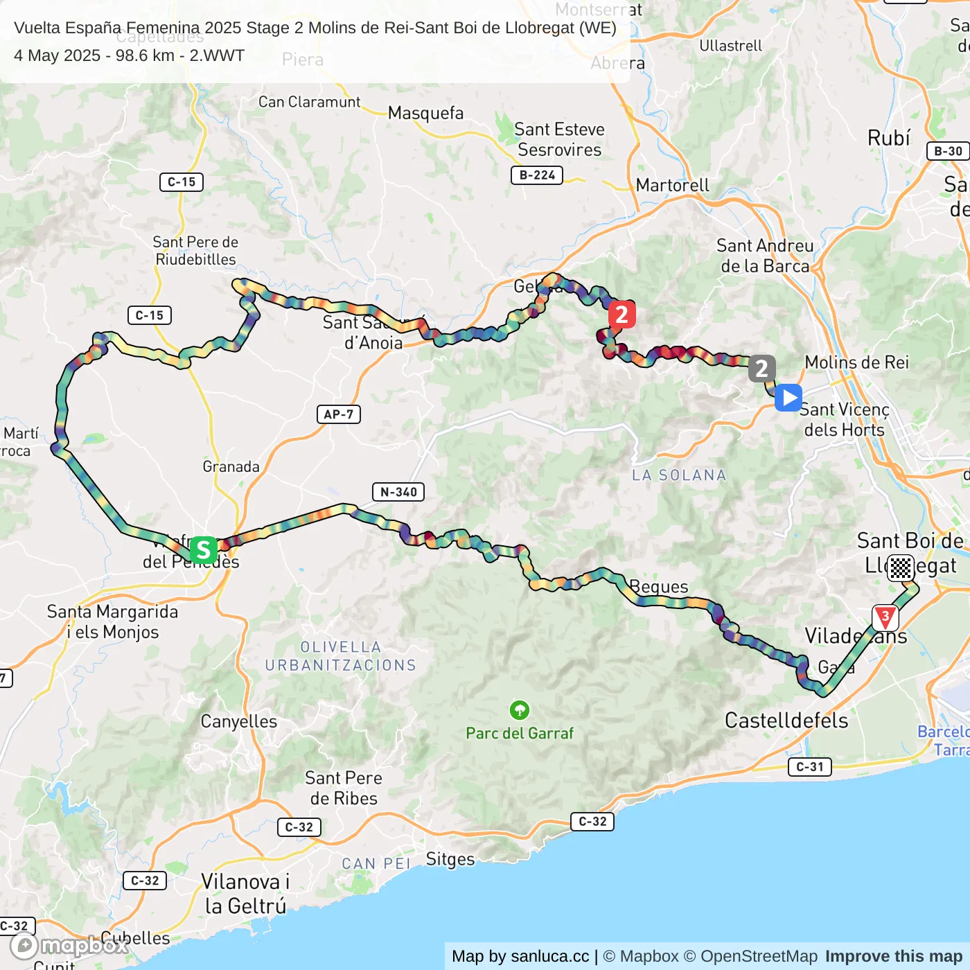 map of the route
