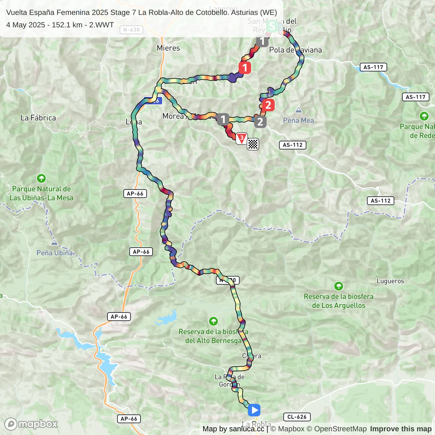 map of the route