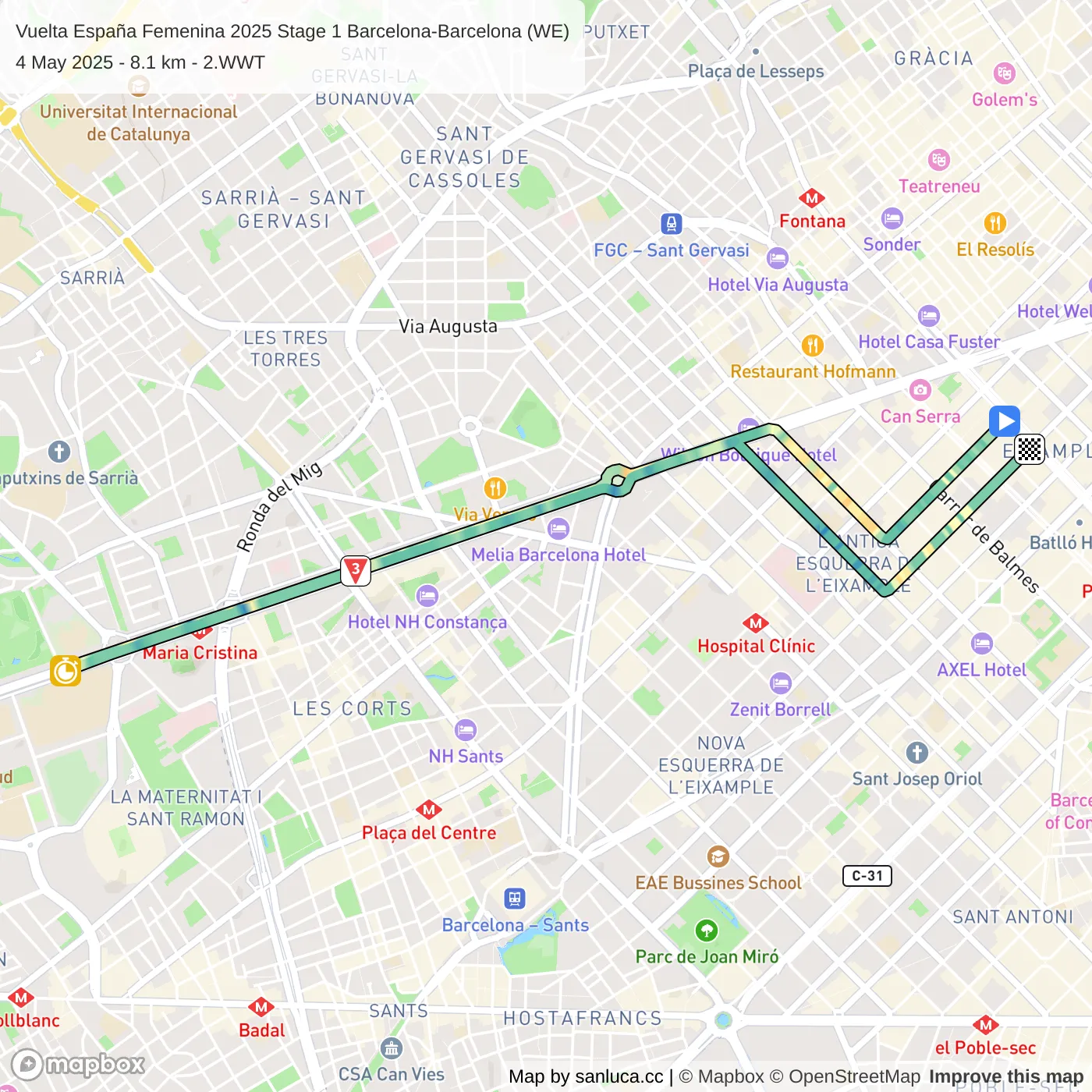 map of the route