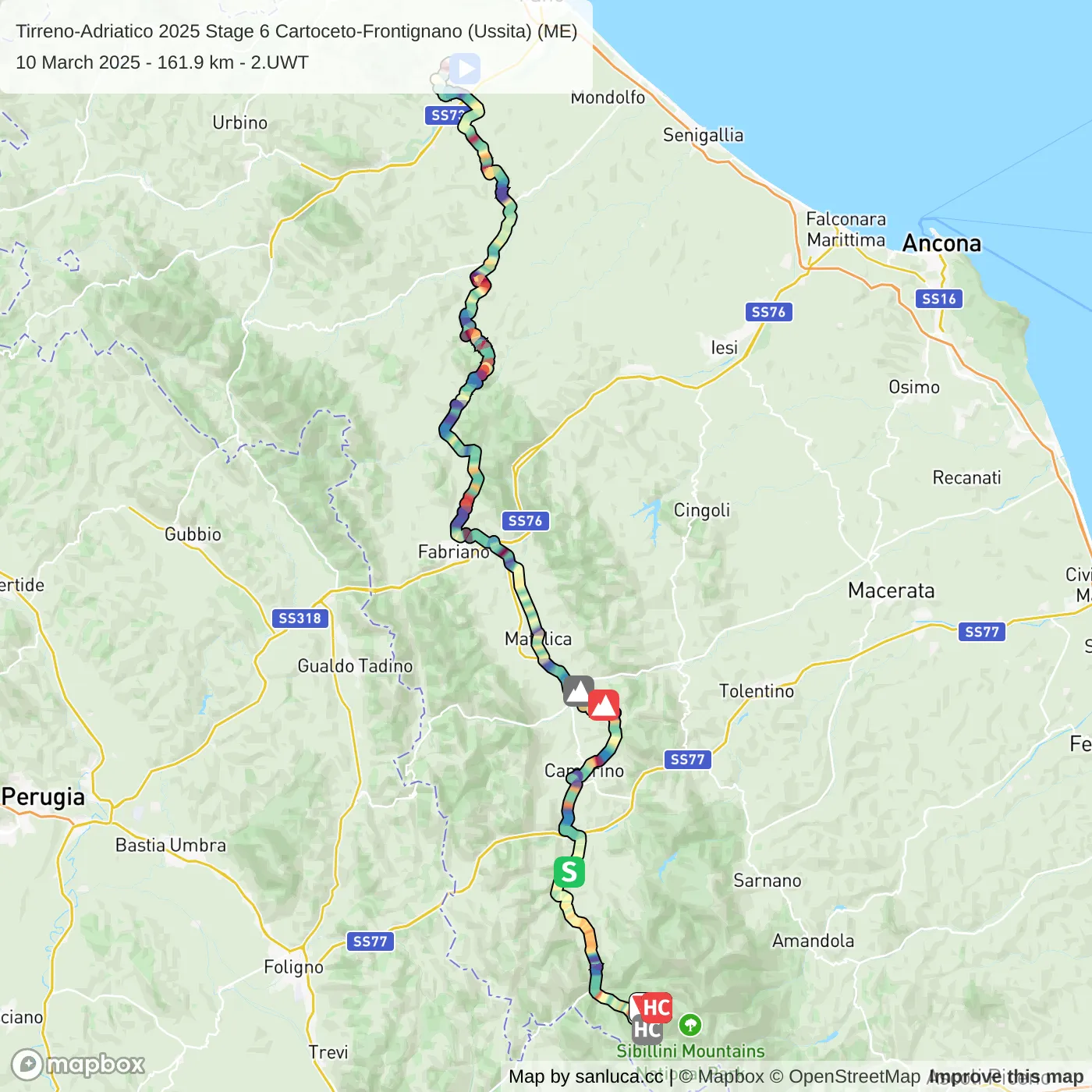 map of the route