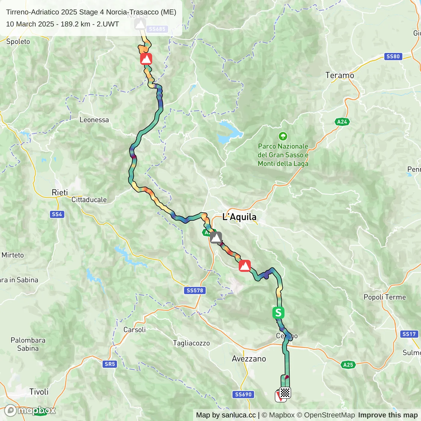 map of the route