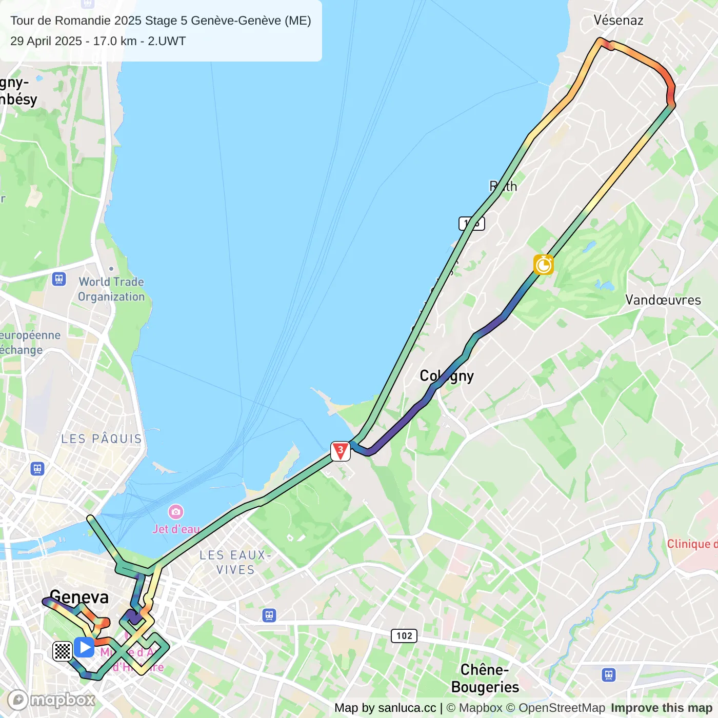 map of the route
