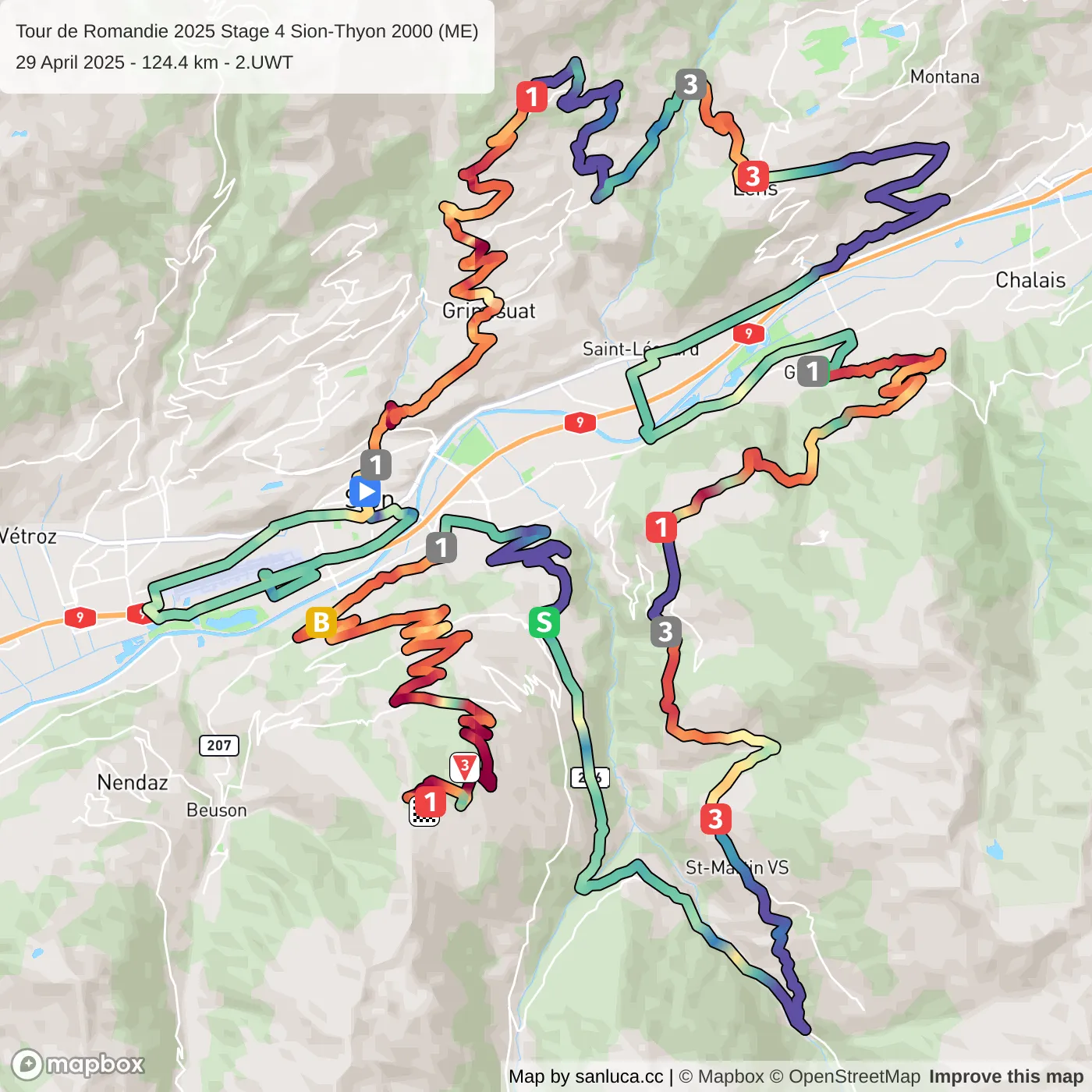 map of the route