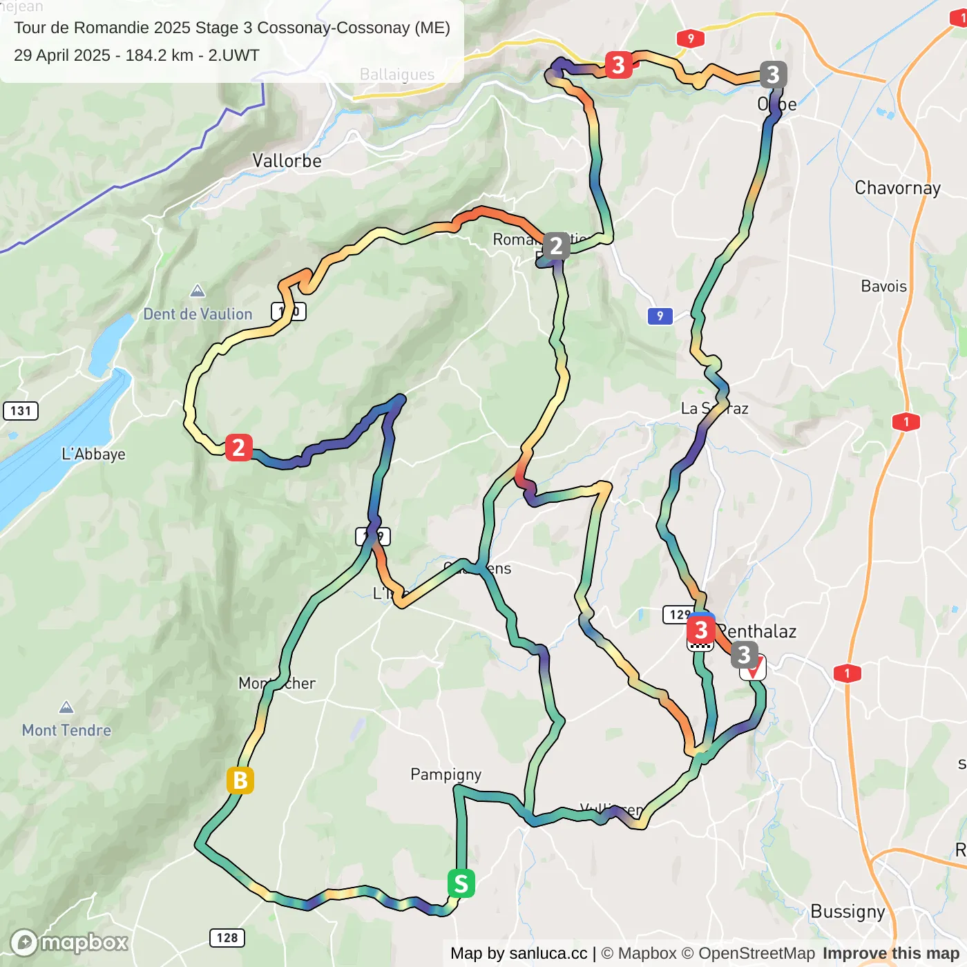 map of the route