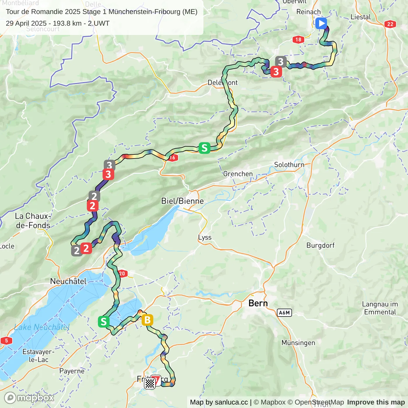 map of the route