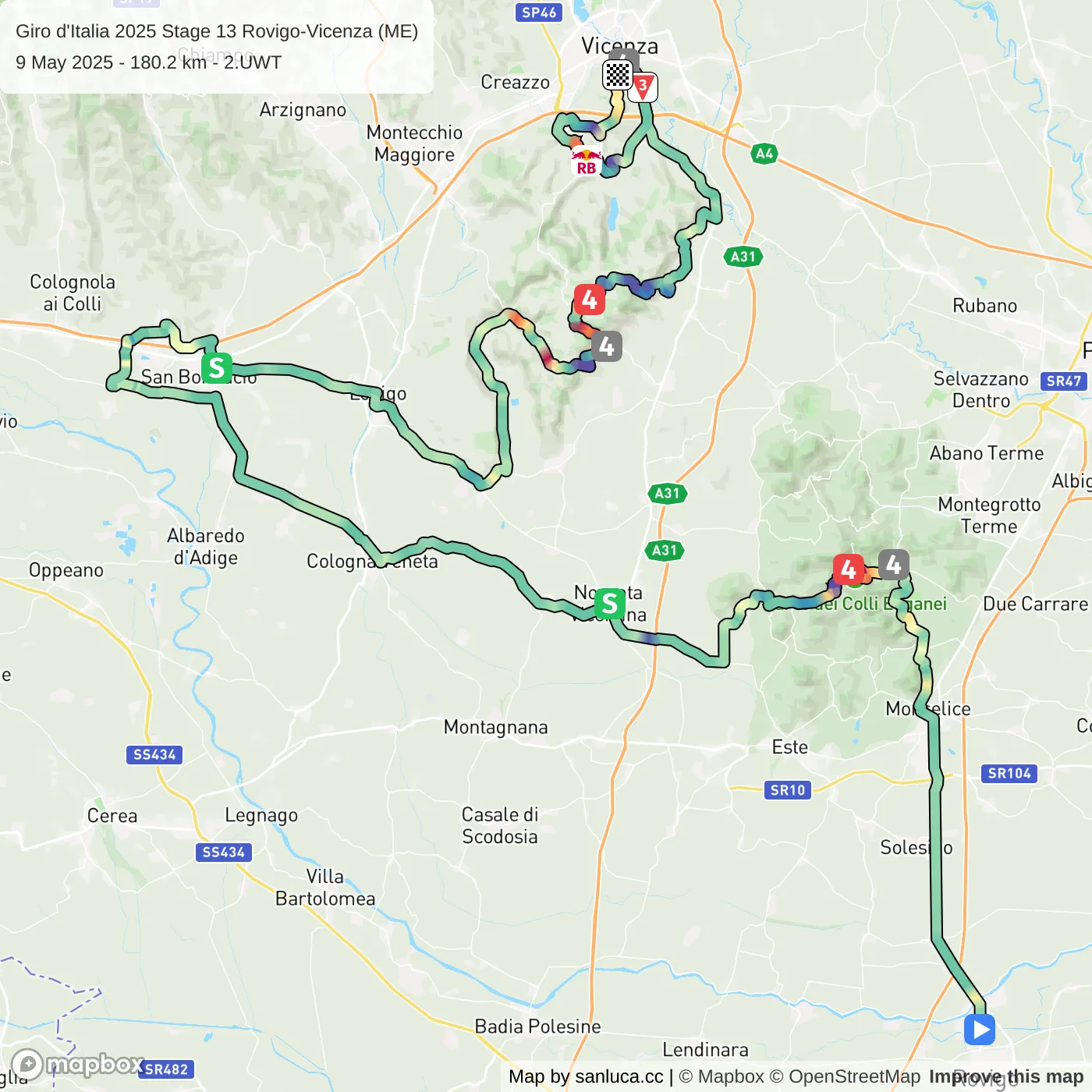 map of the route