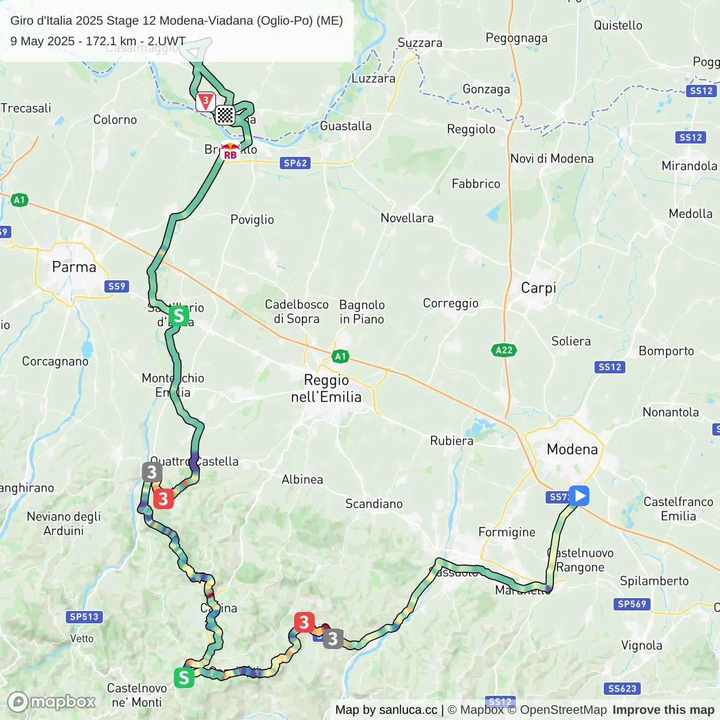 map of the route