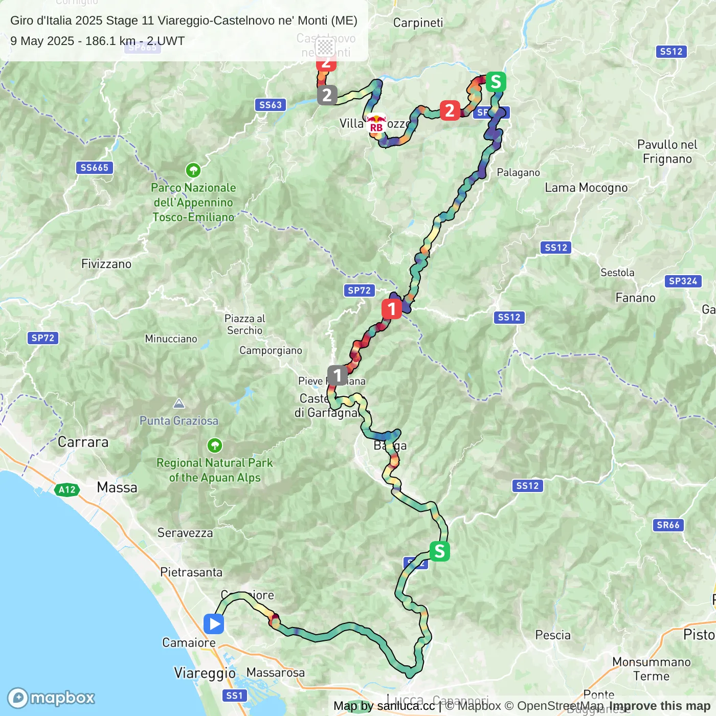 map of the route