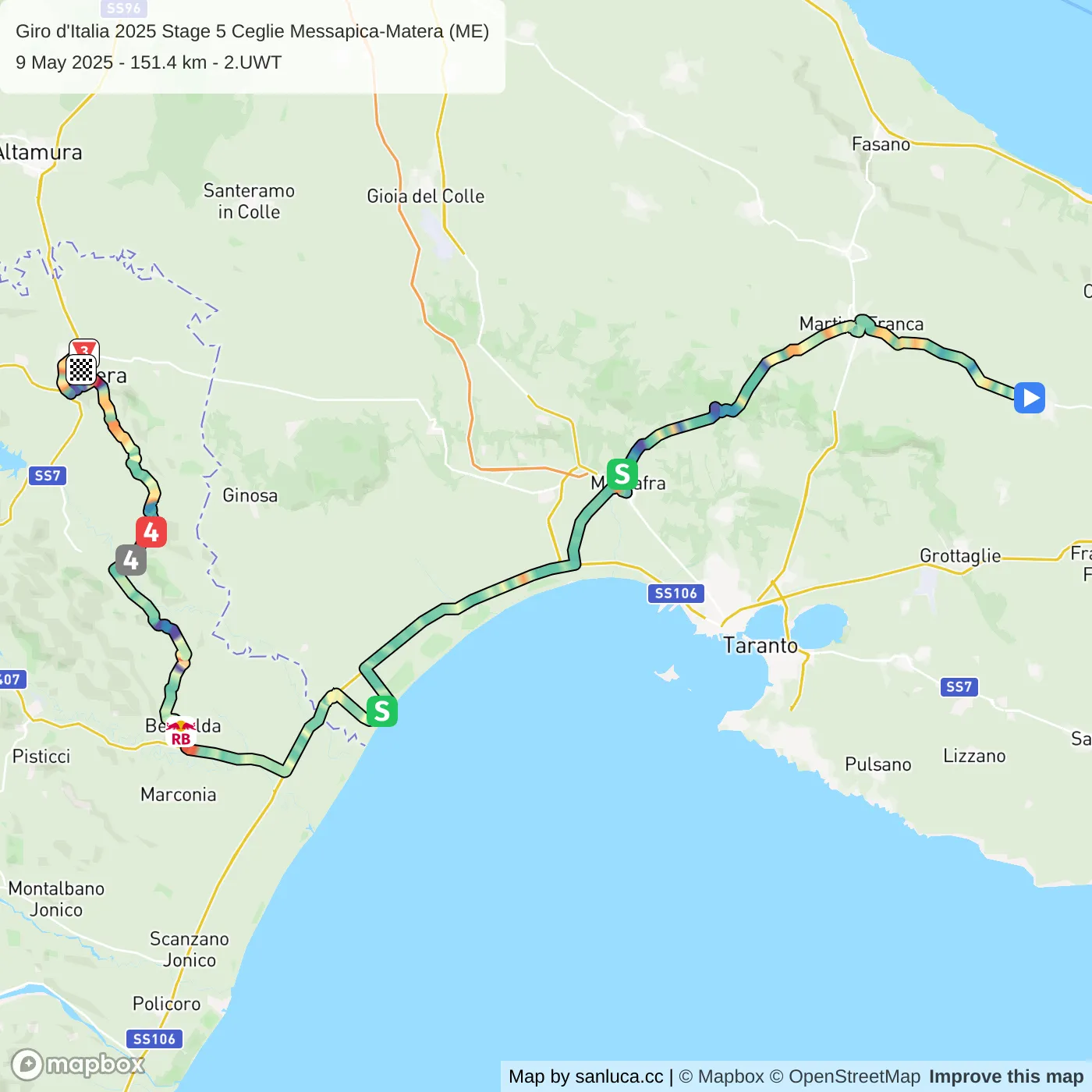 map of the route