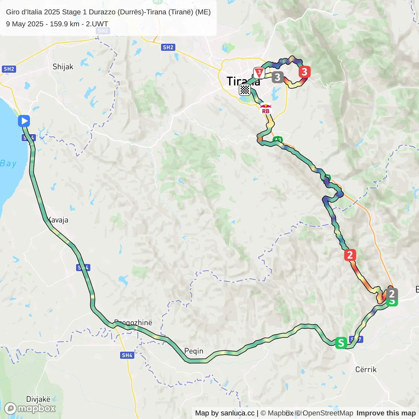 map of the route
