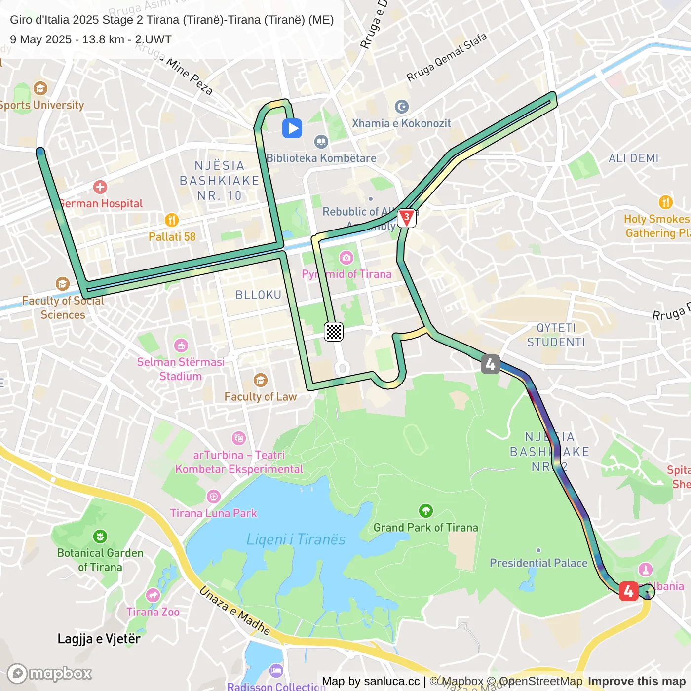 map of the route