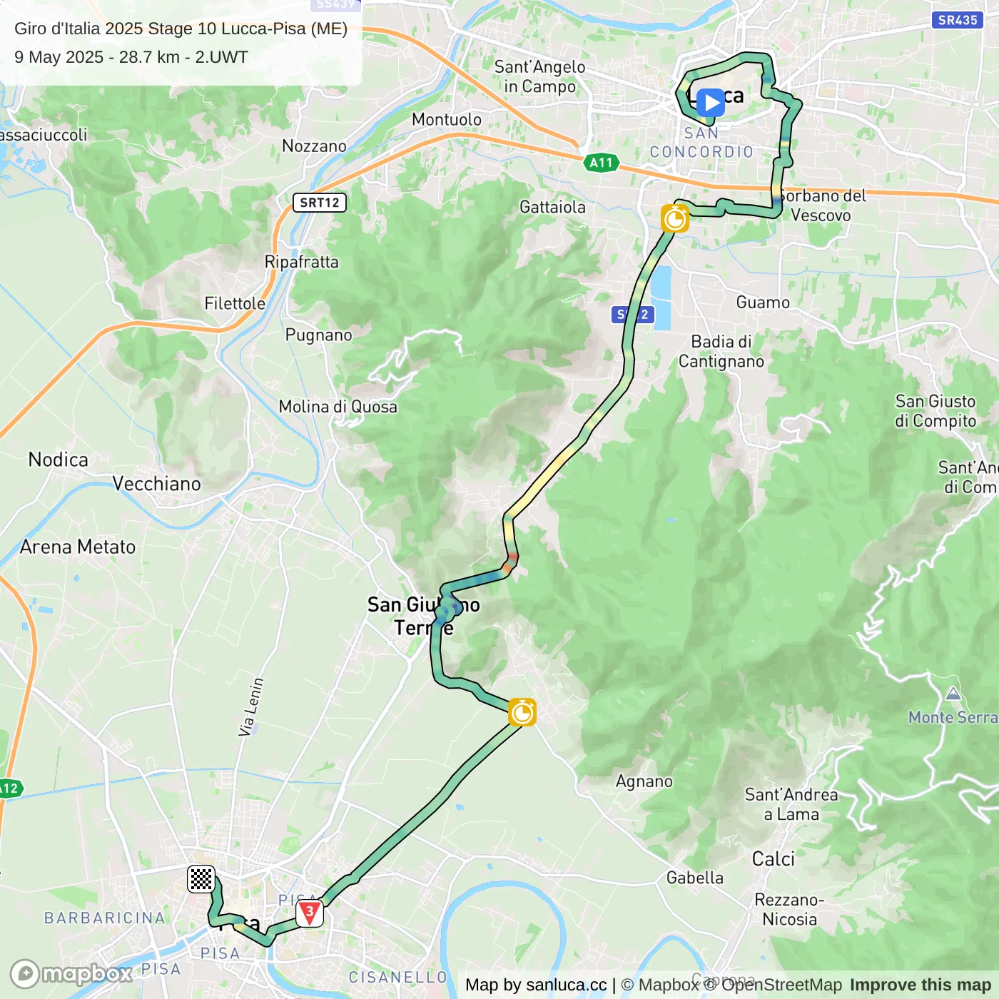 map of the route