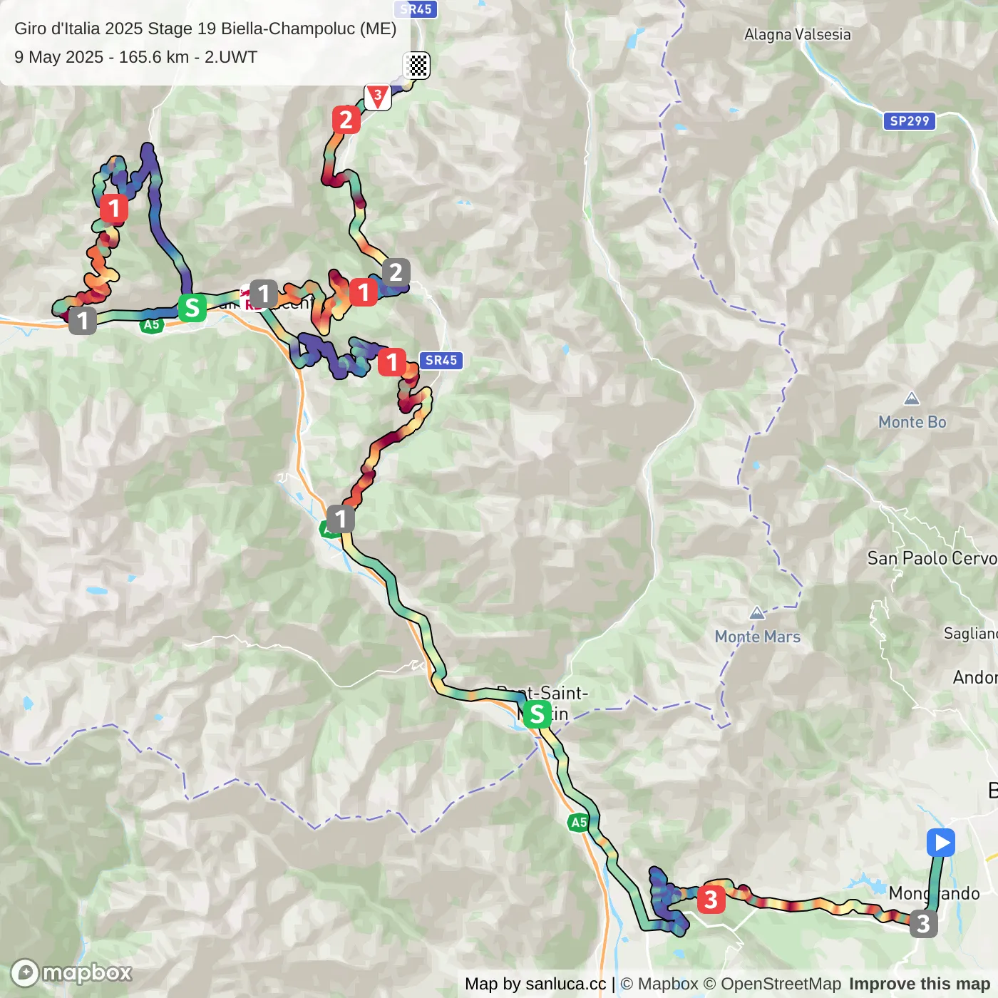 map of the route