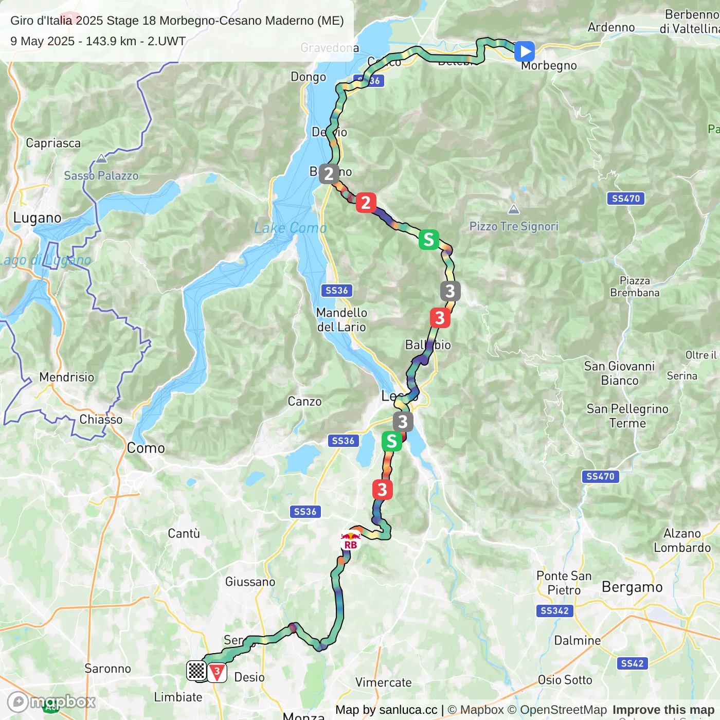 map of the route