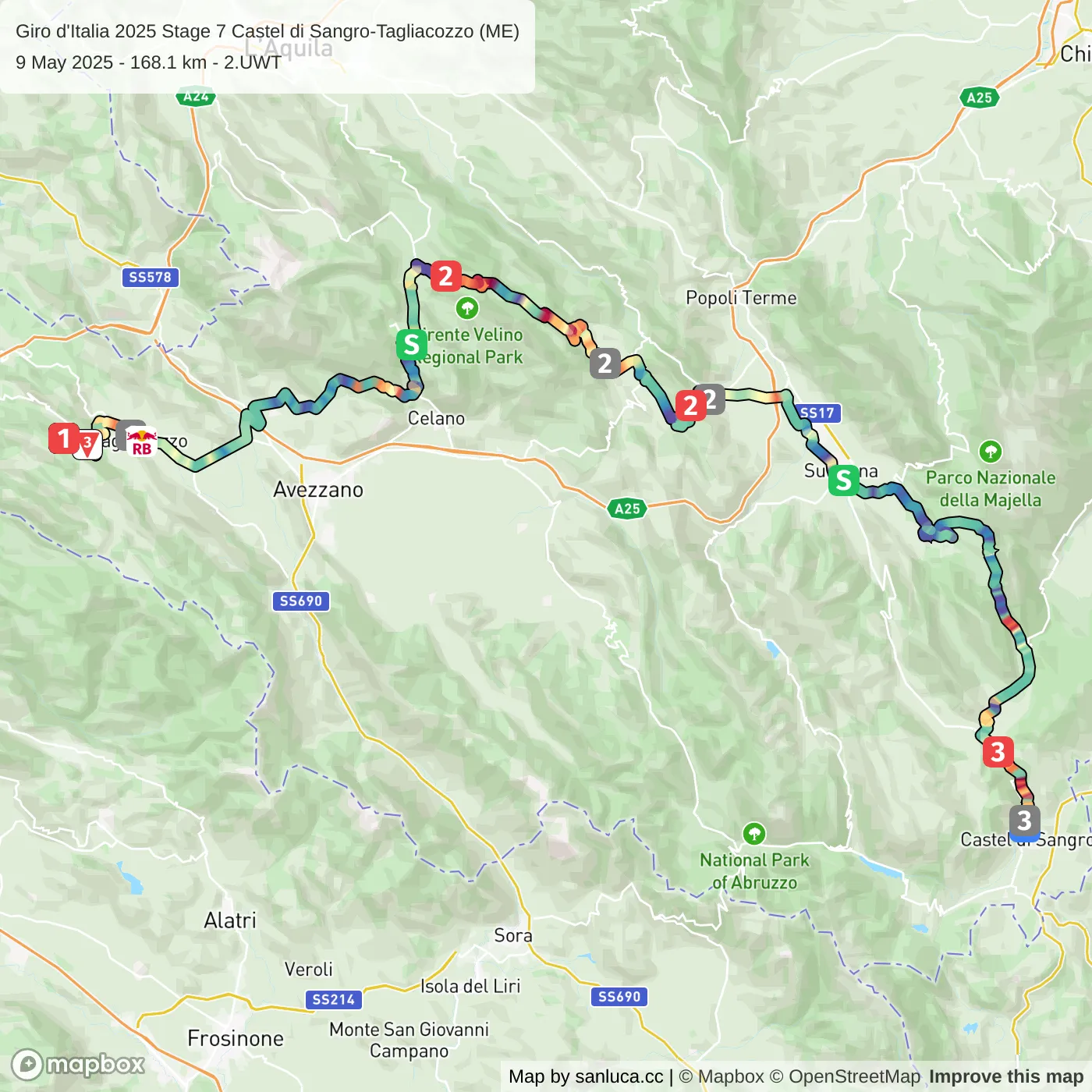 map of the route