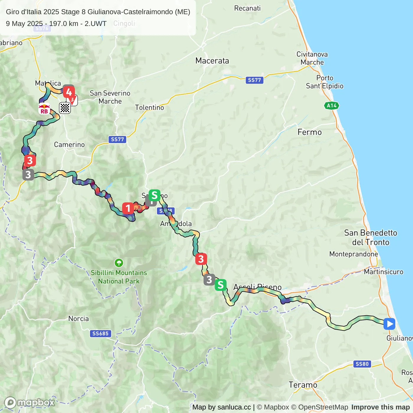 map of the route