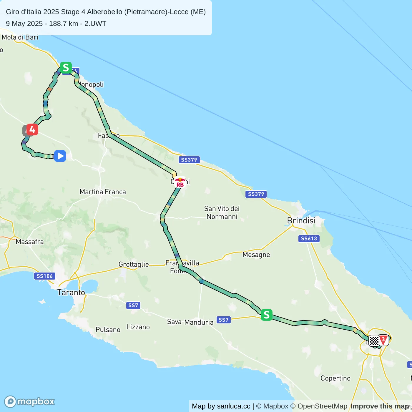 map of the route
