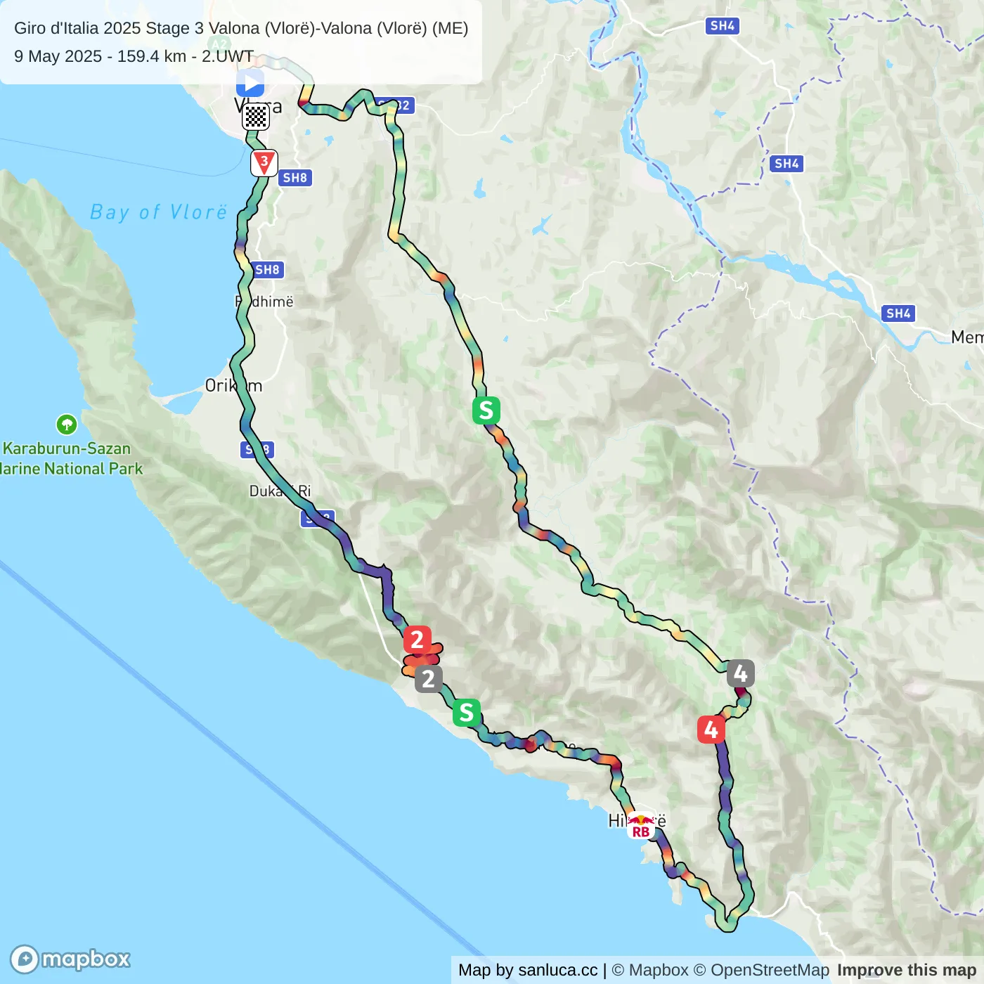 map of the route