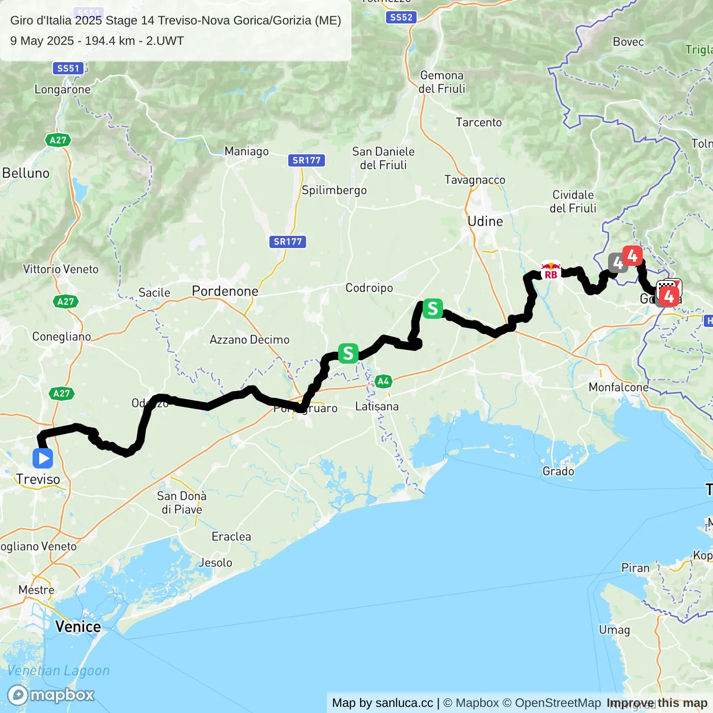 map of the route