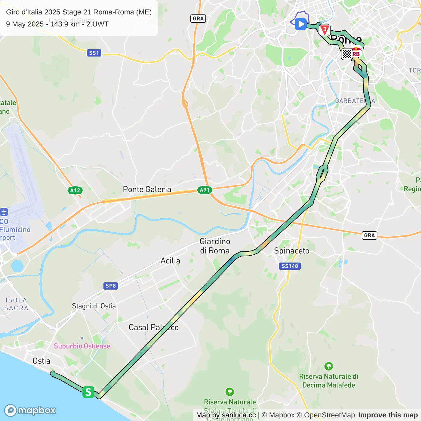 map of the route