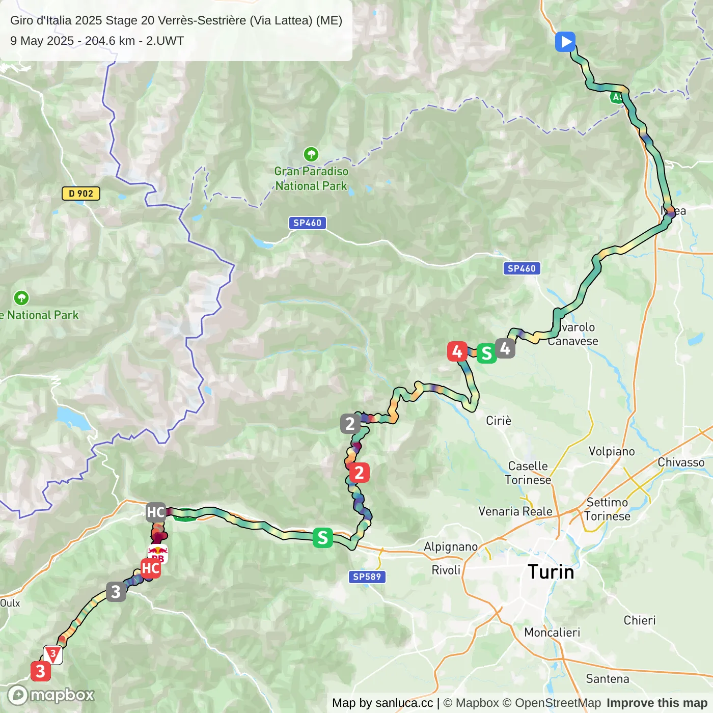map of the route