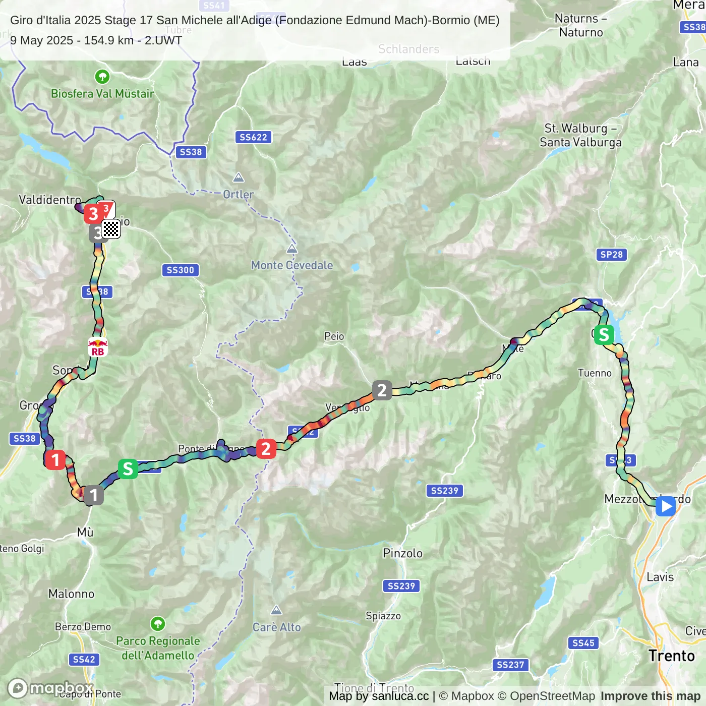 map of the route