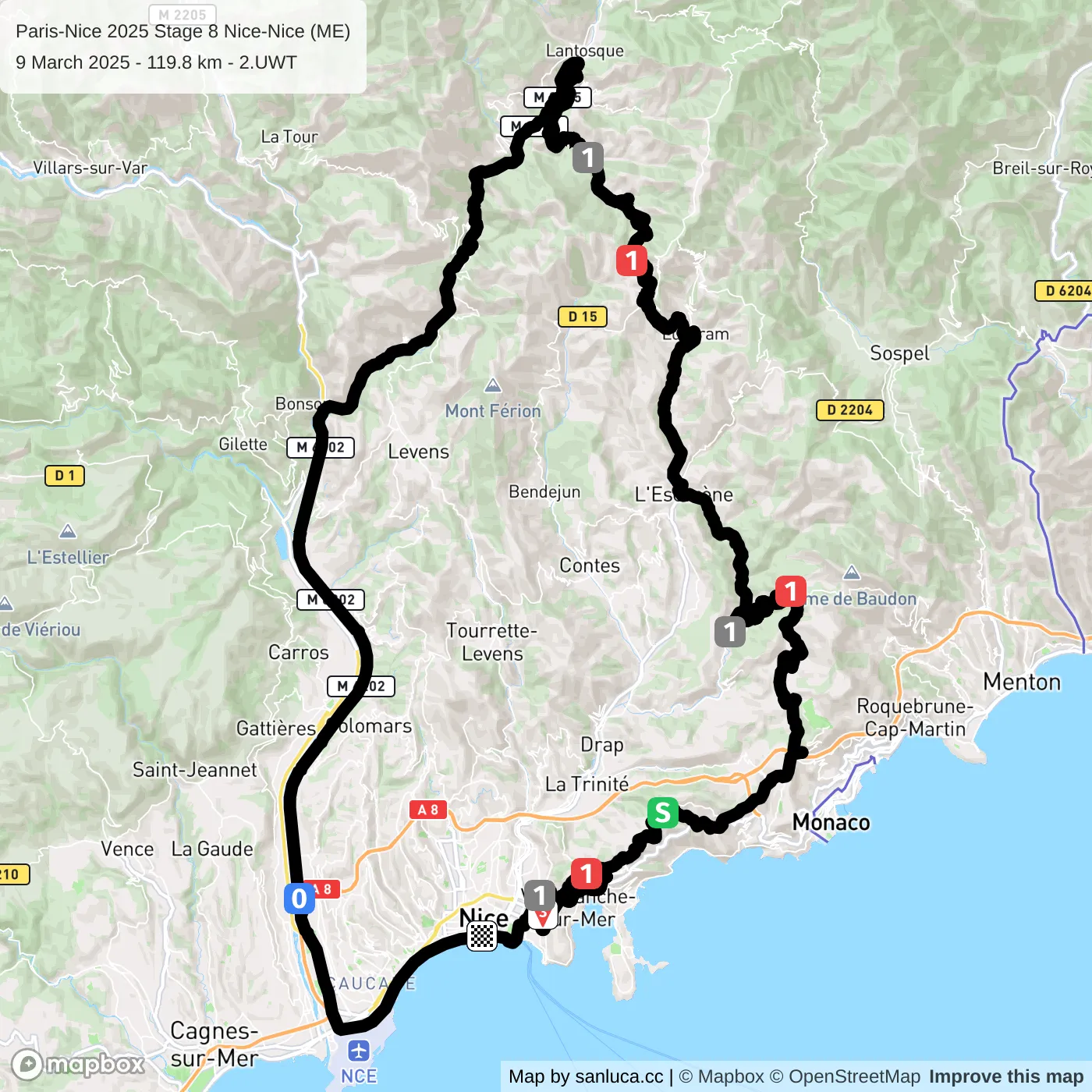 map of the route