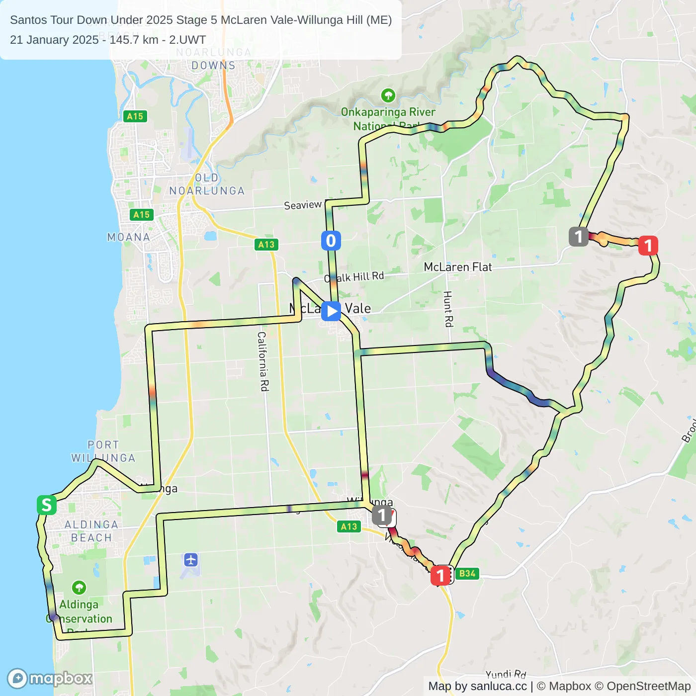 map of the route