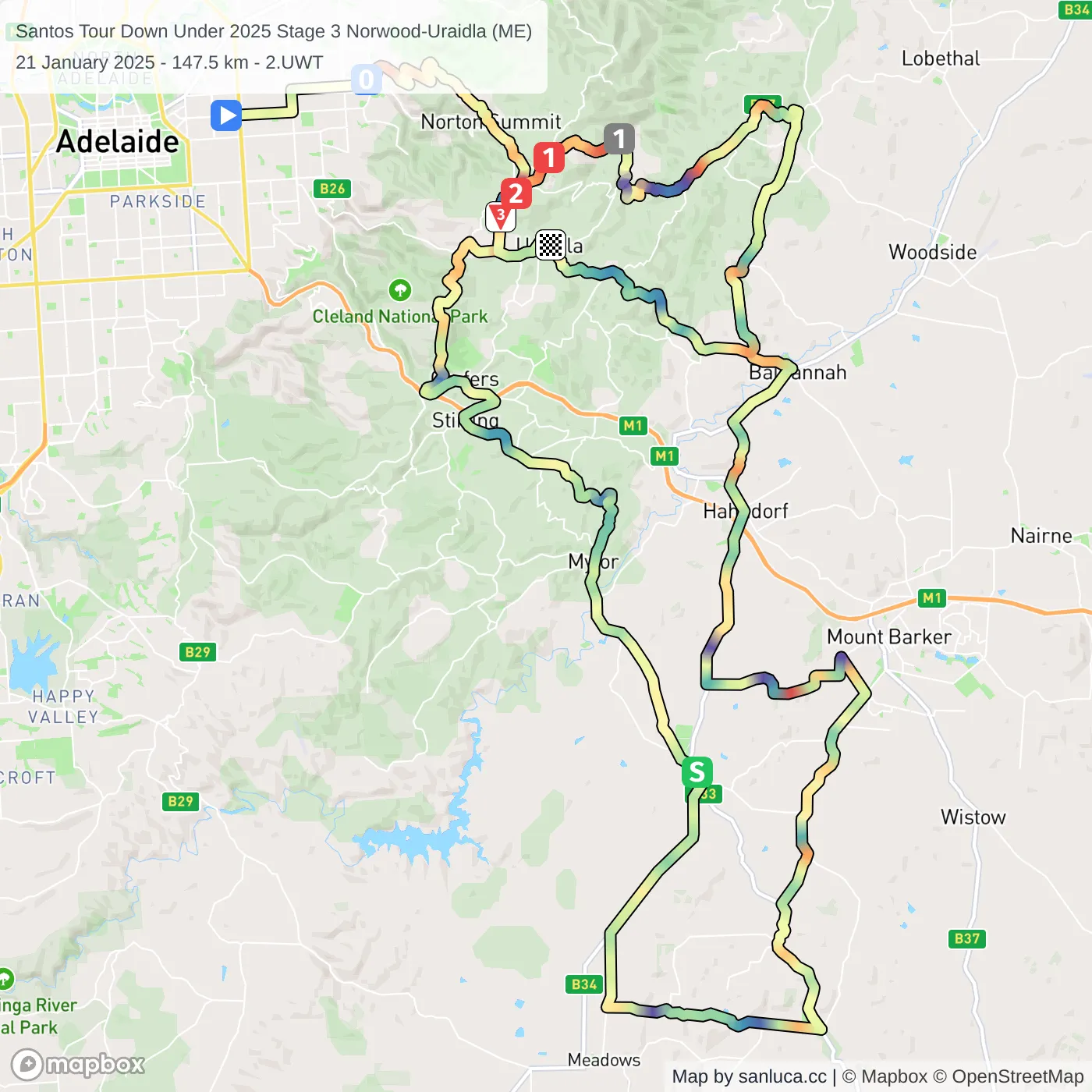 map of the route