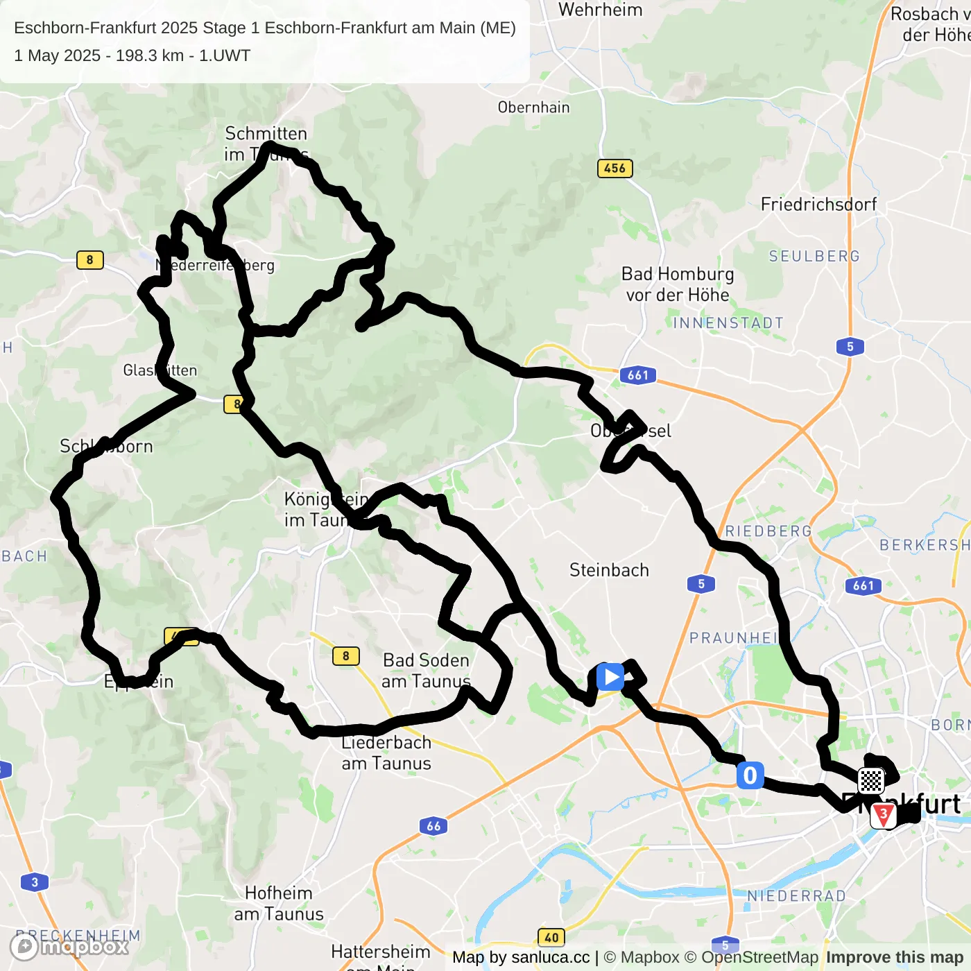 map of the route