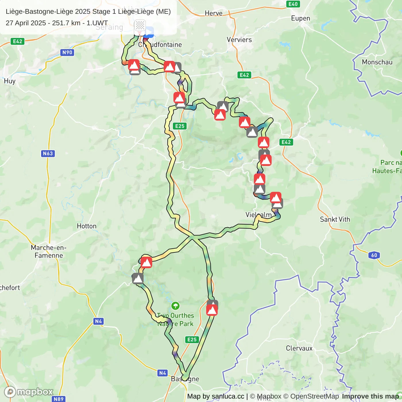 map of the route