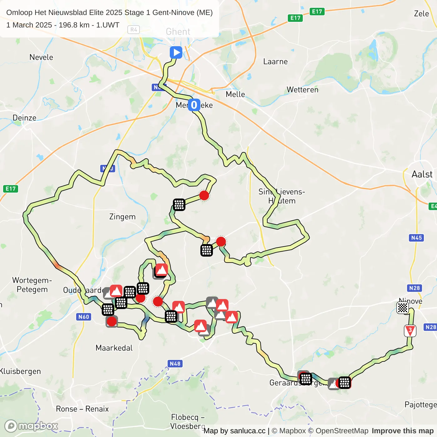 map of the route