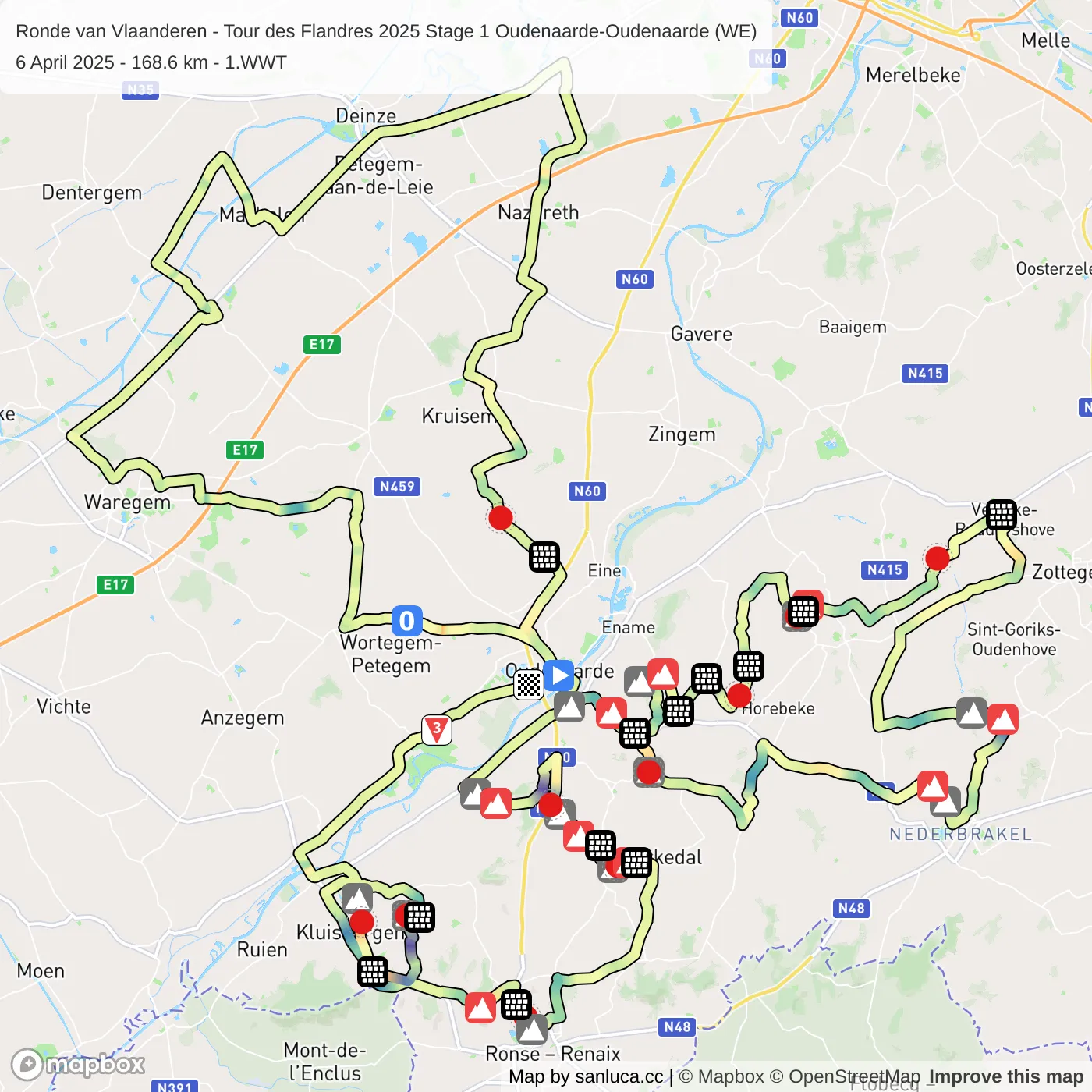 map of the route