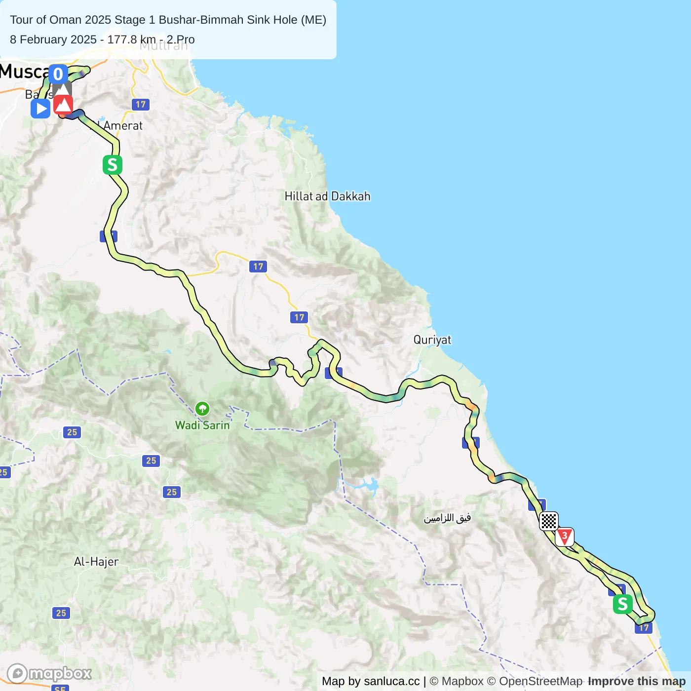 map of the route