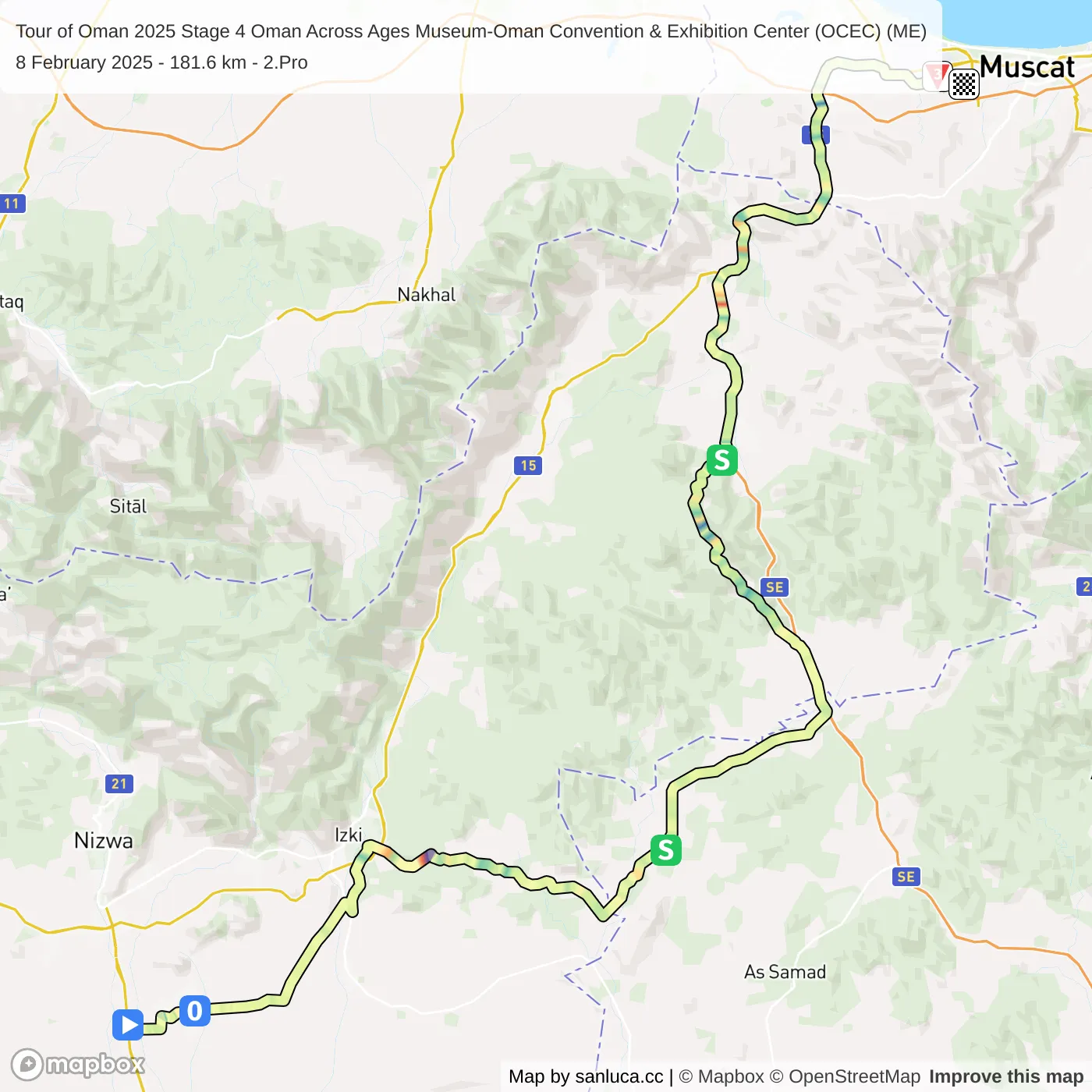 map of the route