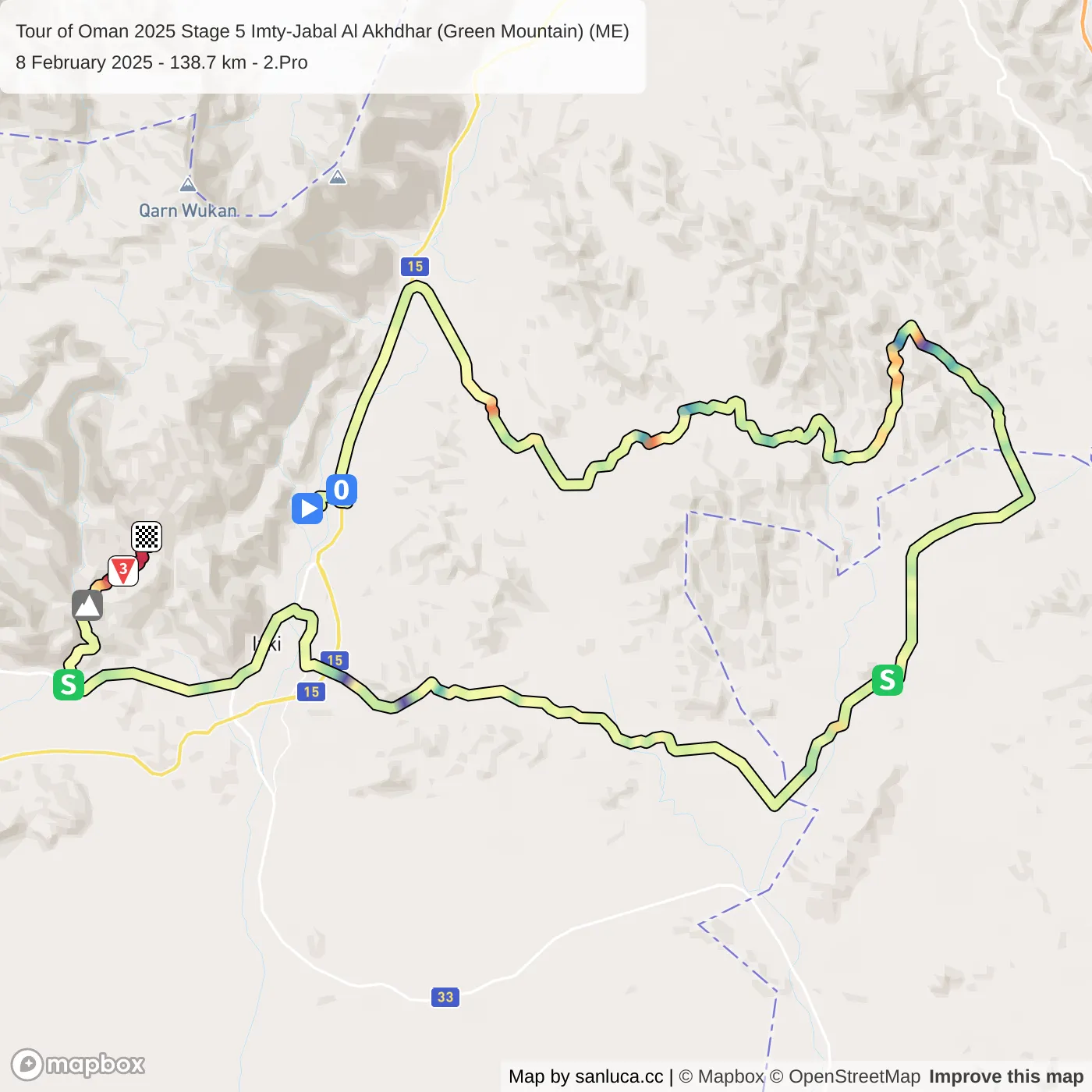 map of the route