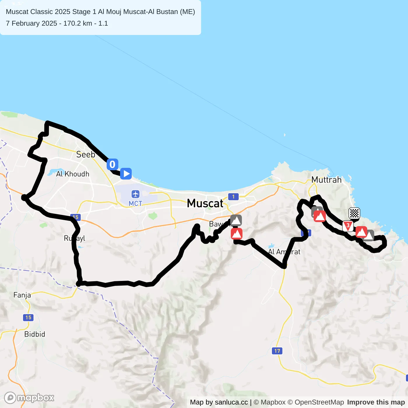 map of the route