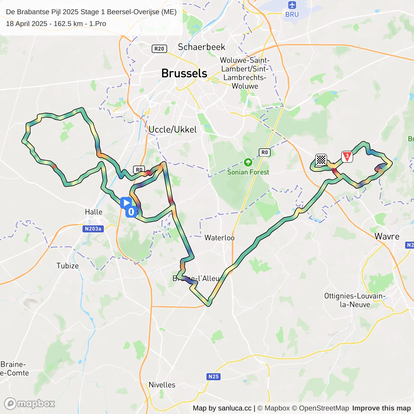 map of the route