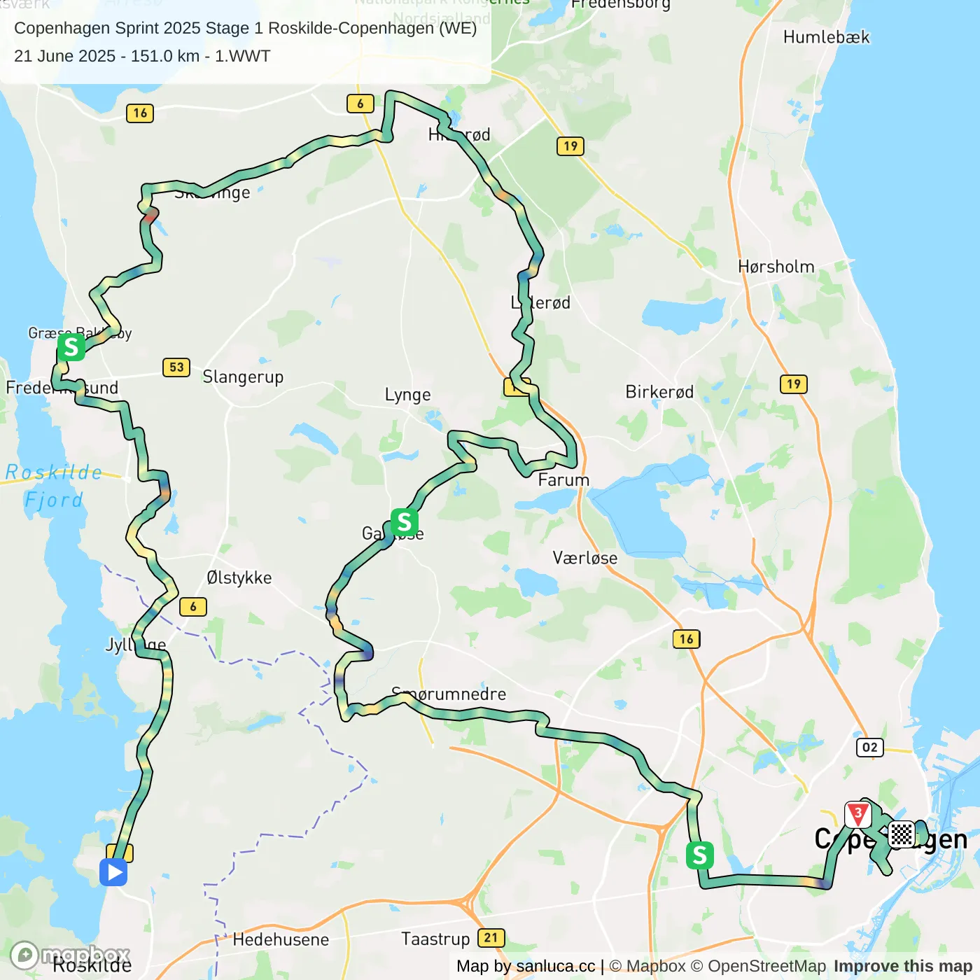 map of the route