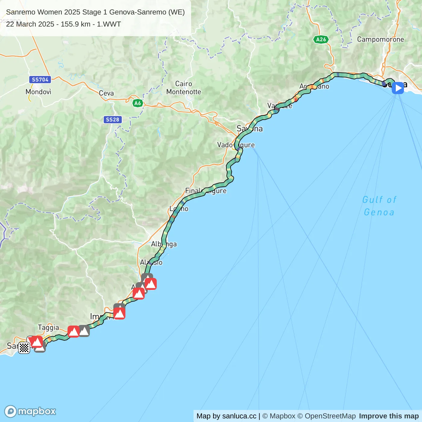 map of the route