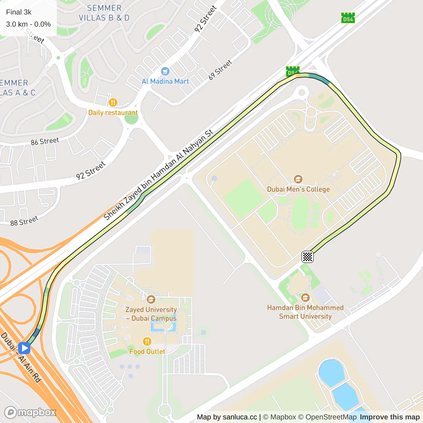 map of the route