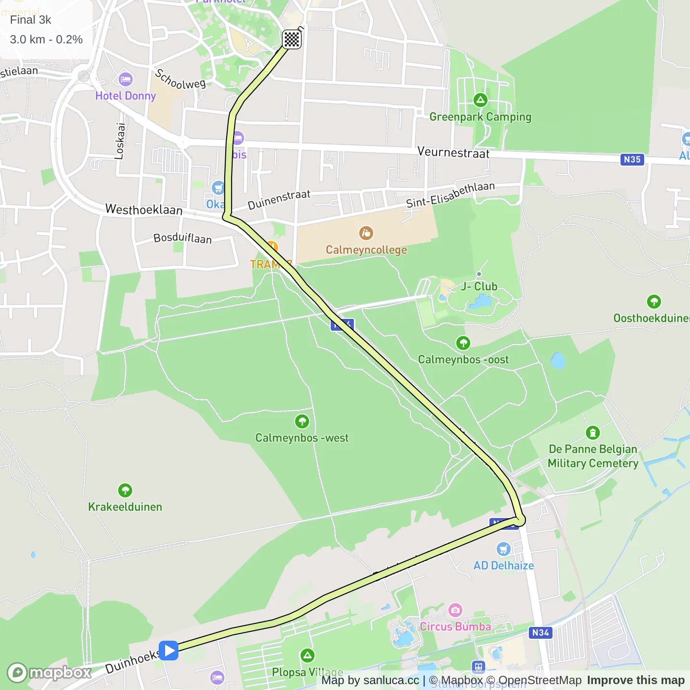 map of the route